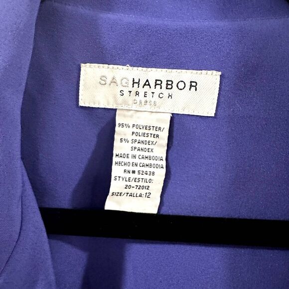 Sag Harbor Womens 12 Purple Blazer Polyester Blend Stretch Material Career Wear - Picture 8 of 8